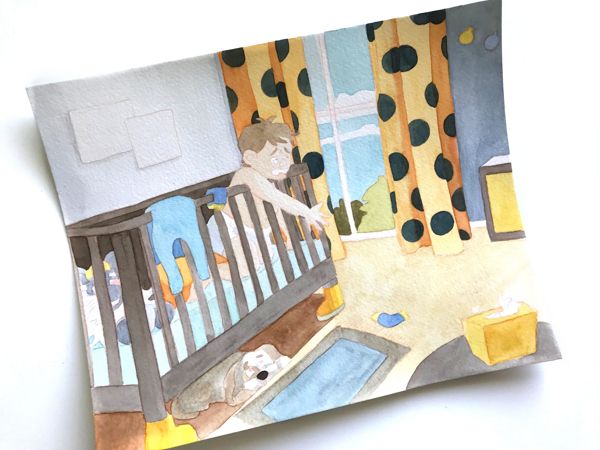 nursery work in progress watercolor illustration laura perlitz papierzucker