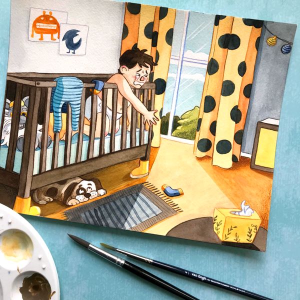 nursery watercolor illustration laura perlitz papierzucker